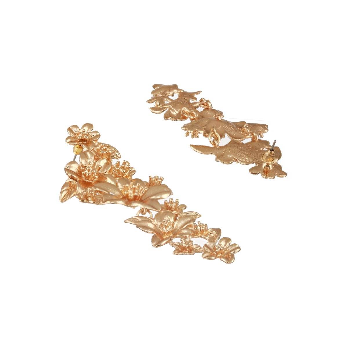Aatmana Rose Gold Plated Floral Shaped Drop Earrings