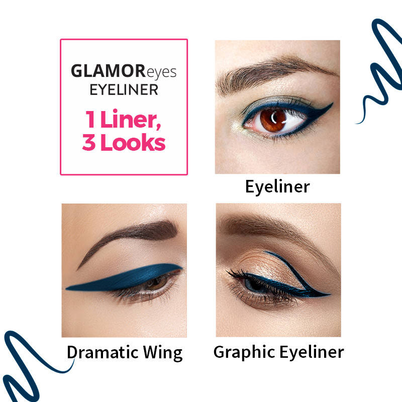 Nykaa Cosmetics Glam Eyes Look-Glamoreyes Coloured Liquid EyelinerChaotic Calypso+Enchanting Forest