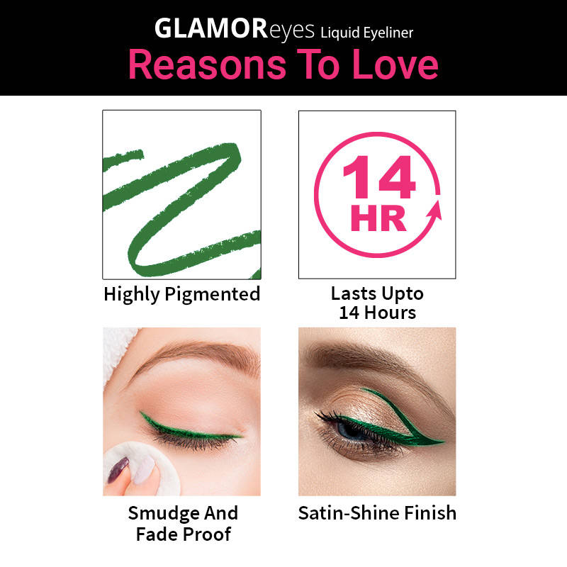 Nykaa Cosmetics Glam Eyes Look-Glamoreyes Coloured Liquid EyelinerChaotic Calypso+Enchanting Forest