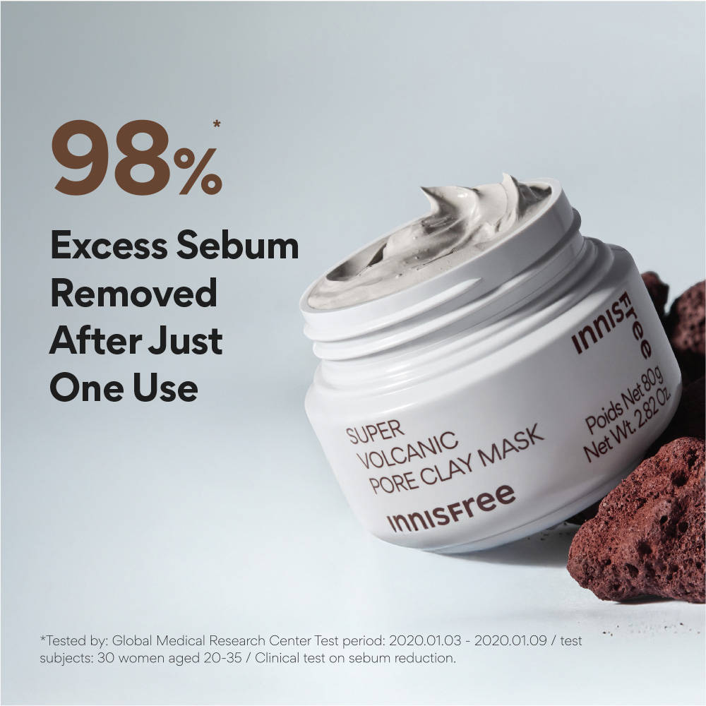 Innisfree Super Volcanic Pore Clay Mask 2X For Clogged Pores, Oil Control, Excess Sebum & Blackhead