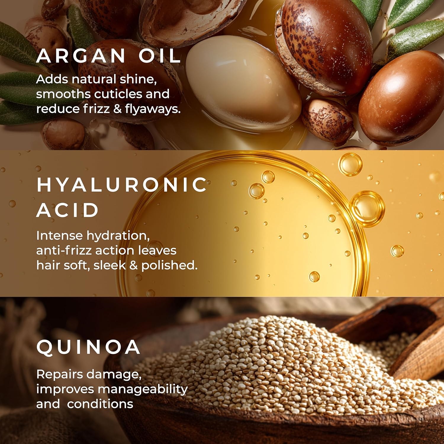 Naturali Moisture Filling Shampoo, With Hyaluronic Acid, Argan Oil & Quinoa For Dry & Dehydrated Hair, Adds Shine & Bounce, Hyaluron Moisture 100H, 370Ml.