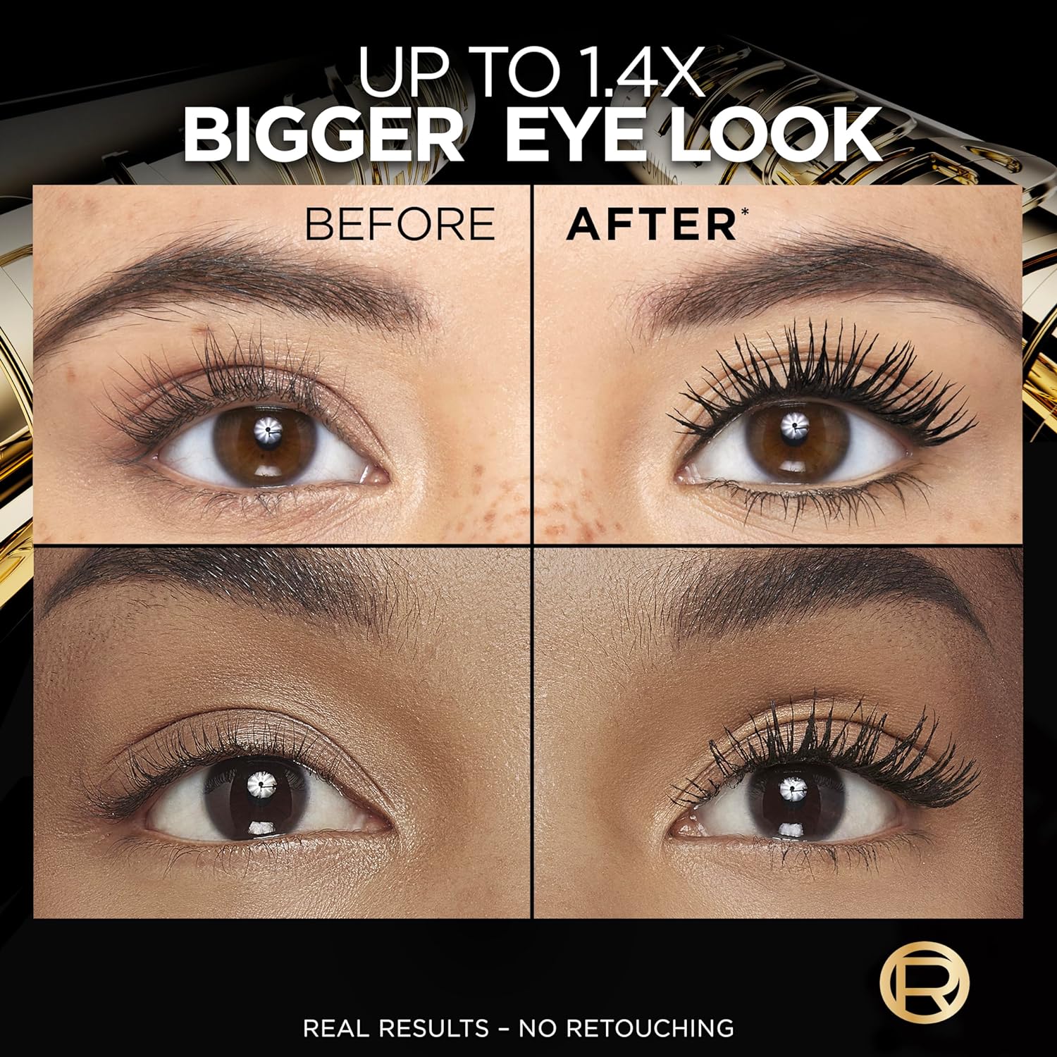 L’Oreal Paris Voluminous Panorama Waterproof Mascara Volumizing, Clump Free, Smudge free, Long-lasting, Black, 9.9ml