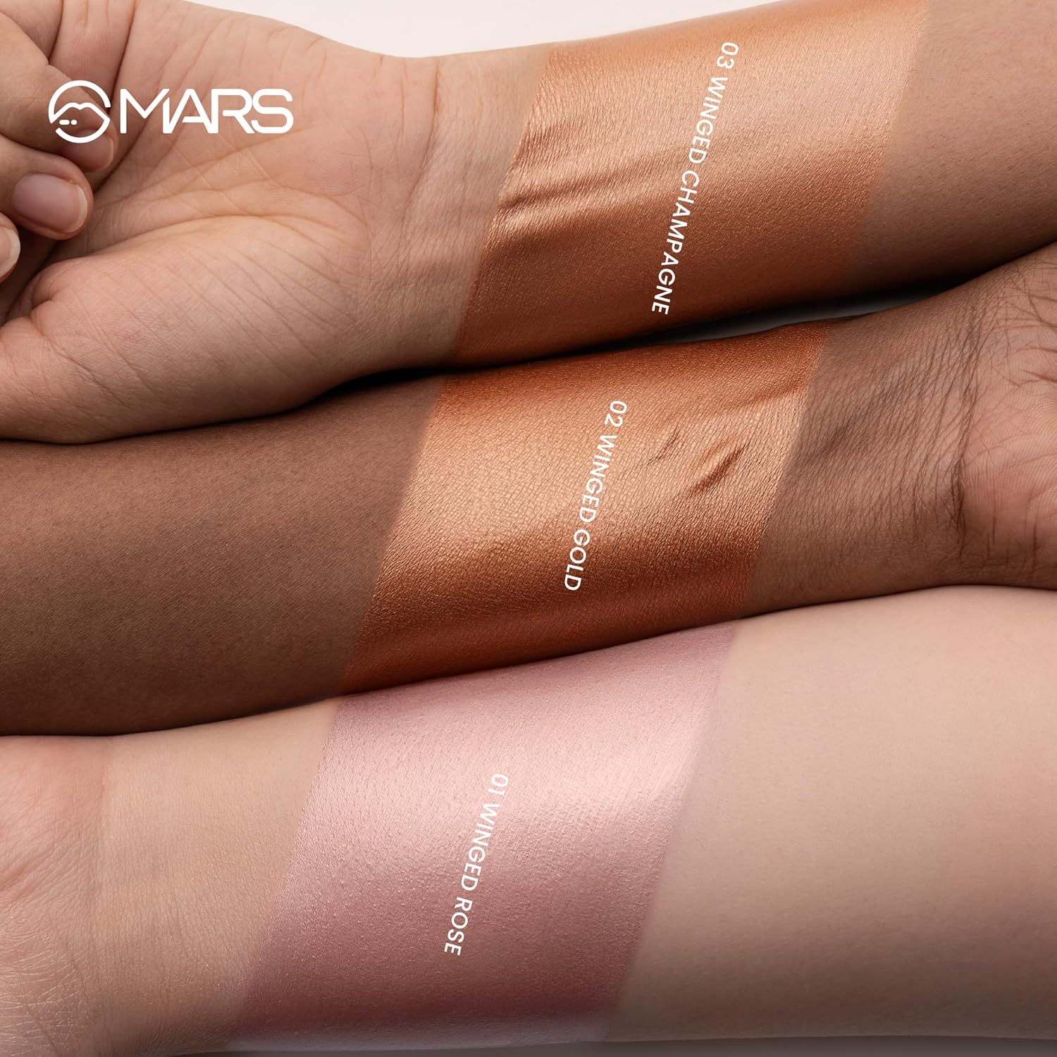 MARS Glow Fly Liquid Highlighter (10 ml) (01-WINGED ROSE) | Enriched With Sunflower Seed Oil | Radiant Glow | No Chunky Particles | Light-Weight & Long-Lasting | Ultra Blendable Formula
