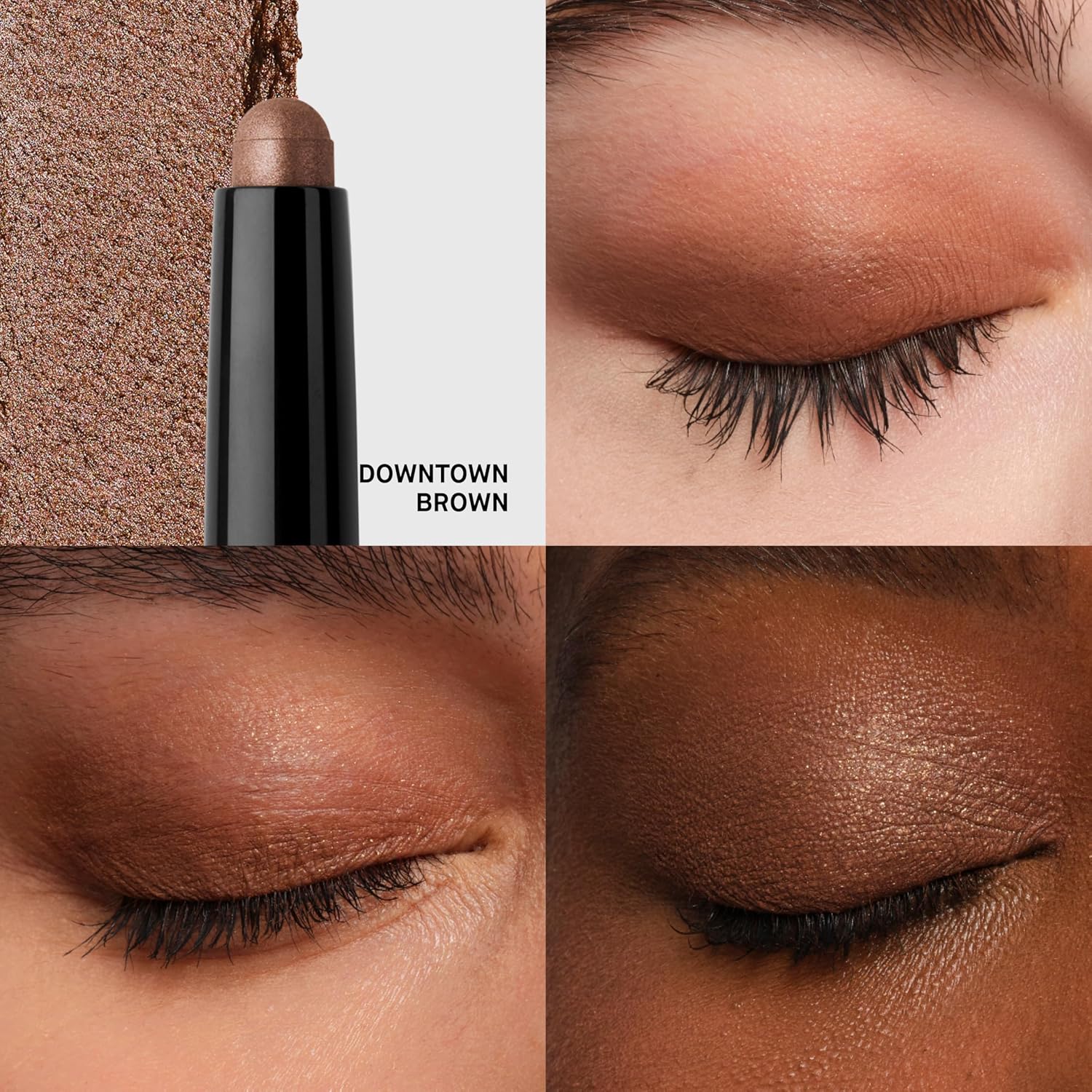 Bobbi Brown Long-Wear Cream Shadow Stick | 24-Hour Eyeshadow Stick | High-Pigment, Buildable Shades with Three Finishes Color:24 Downtown Brown (A deep brown with shimmer)