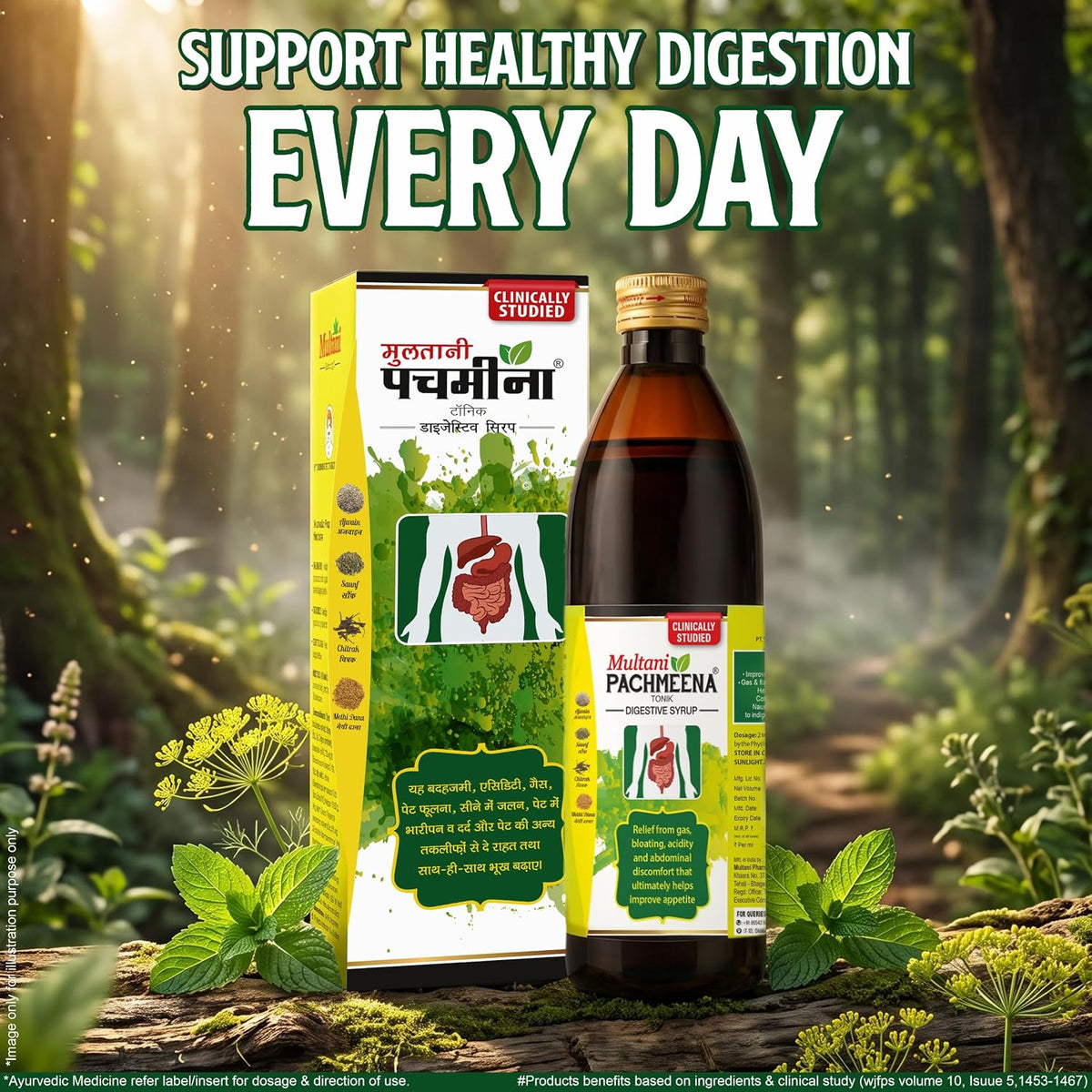 Multani Pachmeena Tonik Digestive Syrup |Ayurvedic Products For Better Digestion | Relief From Gas, Bloating, Abdominal Discomfort | Improves Appetite 100% Natu