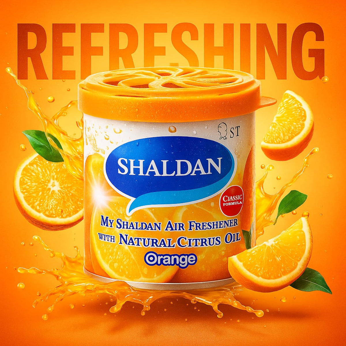 My Shaldan Japan Gel Car Perfume Air Freshener (Orange, 80 g)
