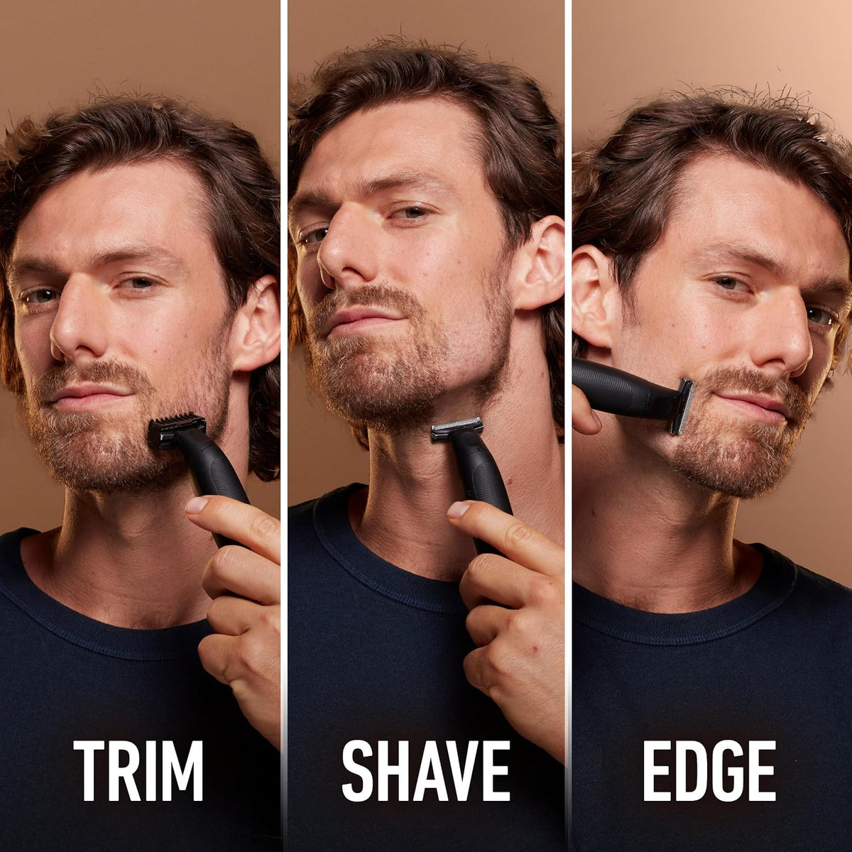 King C. Gillette Beard Trimmer for Men, Includes 1 Cordless Style Master Trimmer with One 4D Blade and 3 Interchangeable Combs, Waterproof, Black