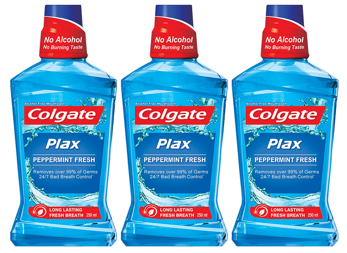Colgate Plax Mouthwash - 250 ml (Pepper Mint, Buy 2 Get 1 Free)