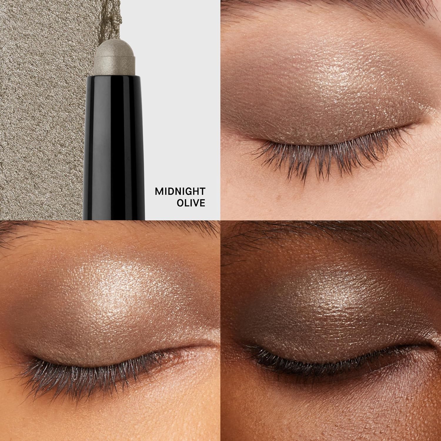 Bobbi Brown Long-Wear Cream Shadow Stick | 24-Hour Eyeshadow Stick | High-Pigment, Buildable Shades with Three Finishes Color:19 Midnight Olive (An olive green with silver shimmer)