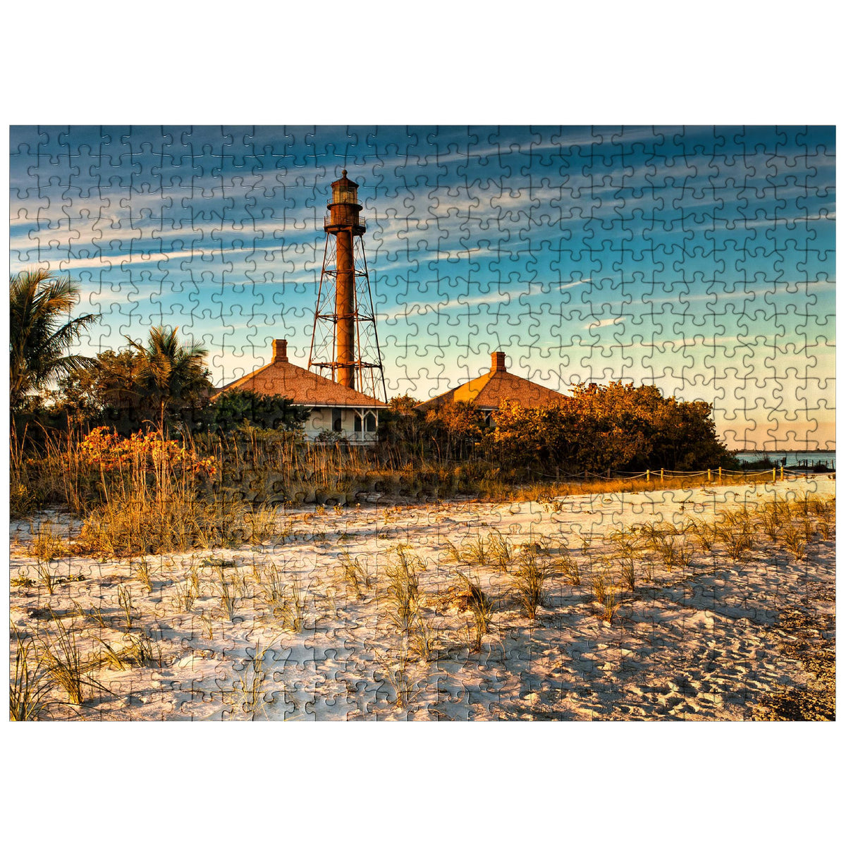 Sanibel Island Lighthouse in Sanibel Island Florida - Premium 500 Piece Jigsaw Puzzle - Made in USA 500 Pieces