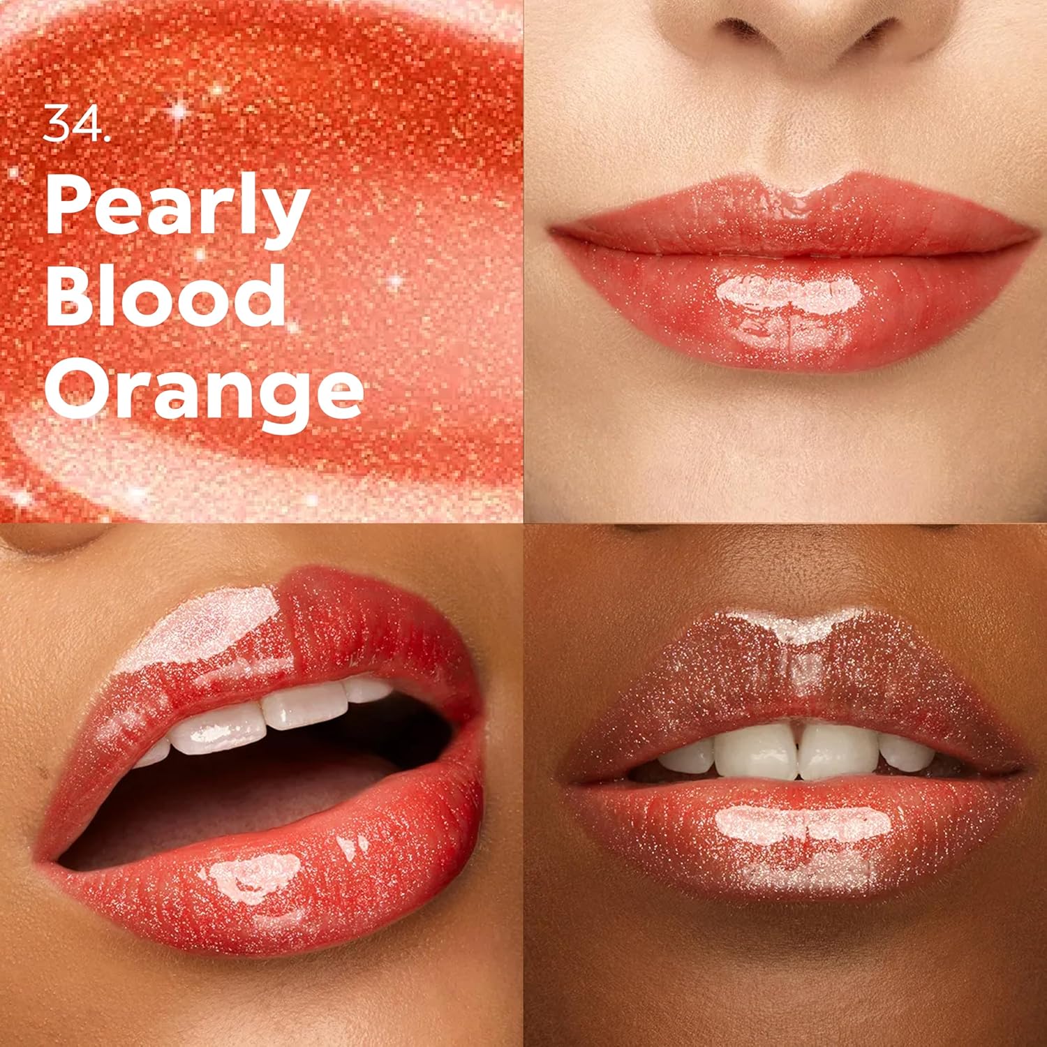 KIKO Milano 3D Hydra Lip Gloss – High Shine, Hydrating, Plumping, Non-Sticky, Moisturizing Lip Makeup Color:34 Pearly Blood Orange