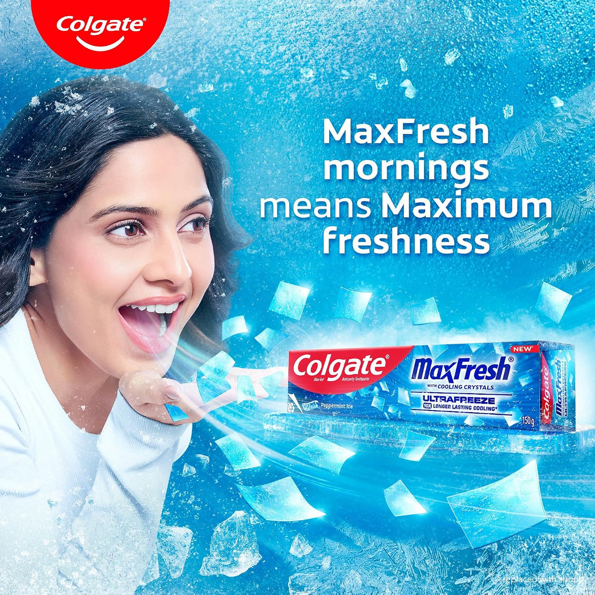Colgate MaxFresh Breath Freshner Oral Care Toothpaste, 300g Saver Pack (150g x 2), Peppermint Ice, Blue Gel Paste with Menthol & Cooling crystals for bad breath