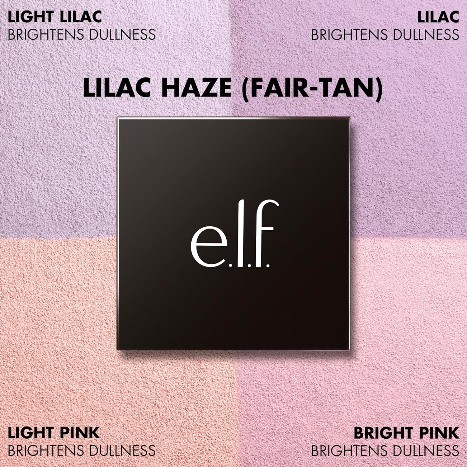 e.l.f. Set it Bright Powder Quad, Brightening Loose Setting Powder, Bakes, Blurs & Sets for Soft-Matte Radiance, Velvet Puff Included, Vegan & Cruelty-Free, Lilac Haze (Fair-Tan)
