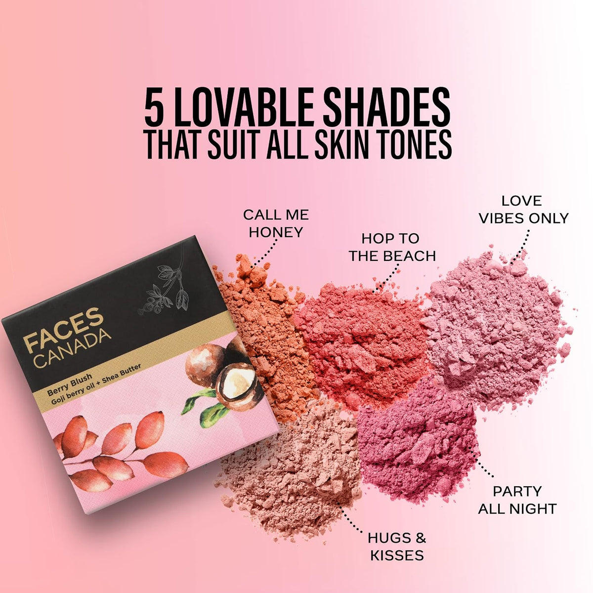 FACES CANADA Berry Blush - Love Vibes Only 03, 4g | Lightweight Long Lasting Ultra-Matte HD Finish | Silky Smooth Texture | Melts Effortlessly & Buildable | Abs