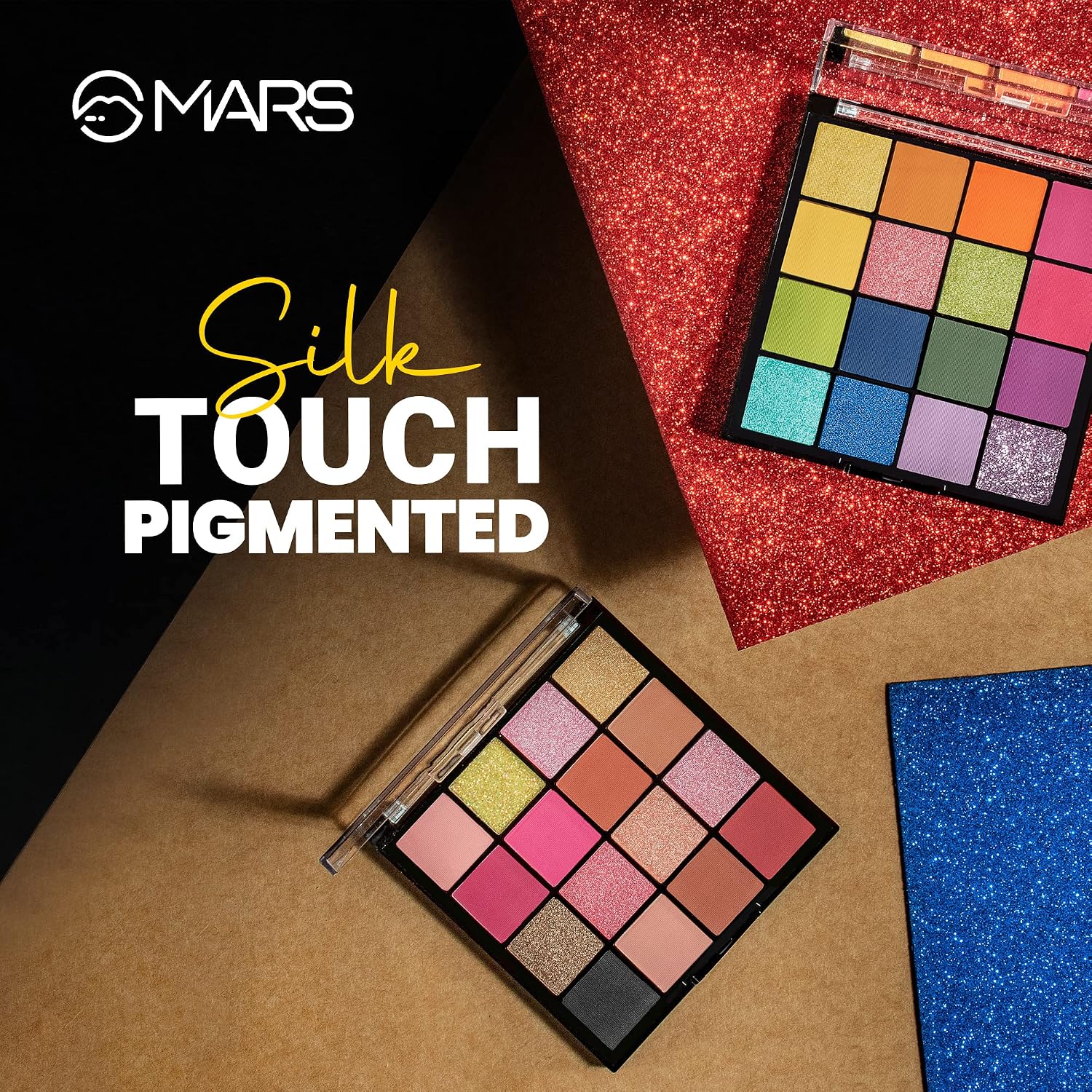 MARS Highly Pigmented Mesmereyes Smoky Eyes, 16-Color Eyeshadow Palette | Multicolor | Matte Finish | Shimmery Eye Shadow Palette (20.8 G) (01-Multicolor)