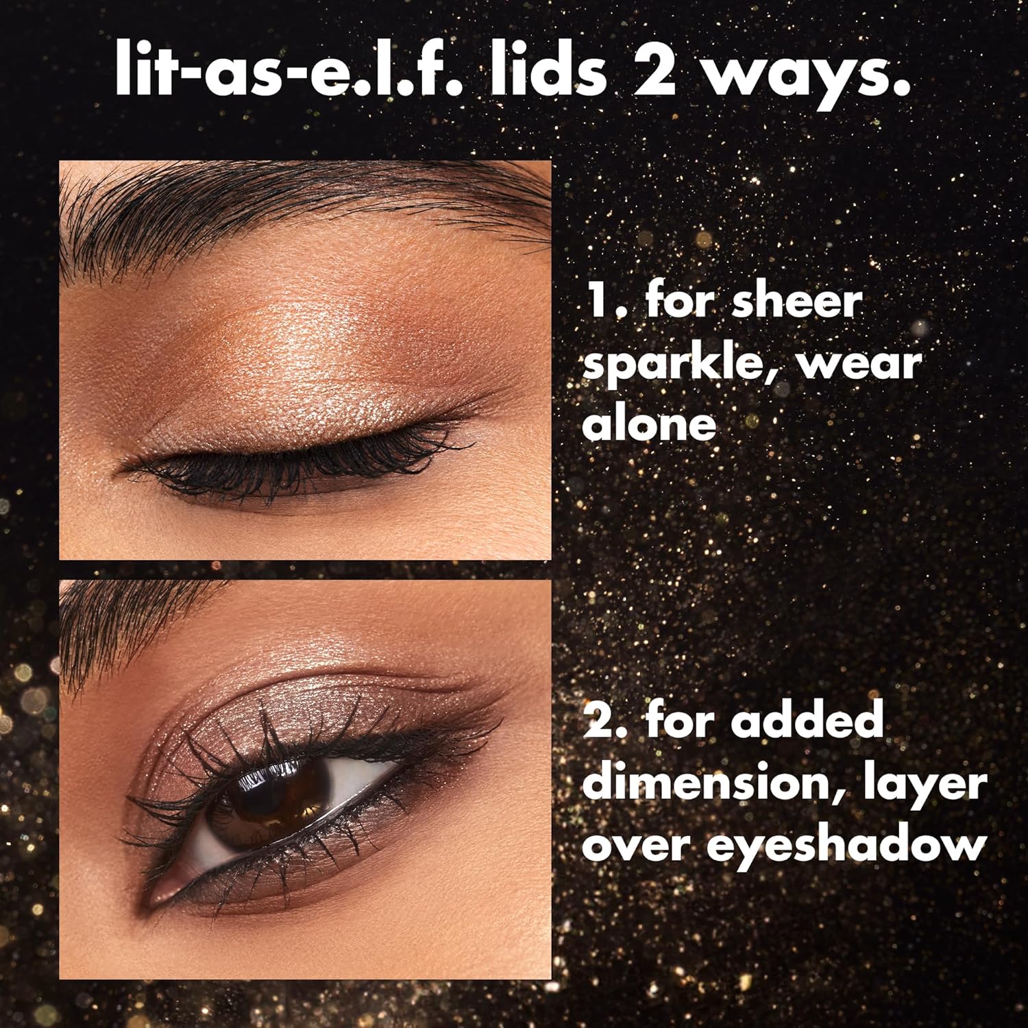 e.l.f. Powder Fine As Fleck Glitter Eyeshadow, Long-Lasting Sheer Eye Makeup With A Shimmer Finish, Soft, Smooth Formula, Vegan & Cruelty-Free, White Hot