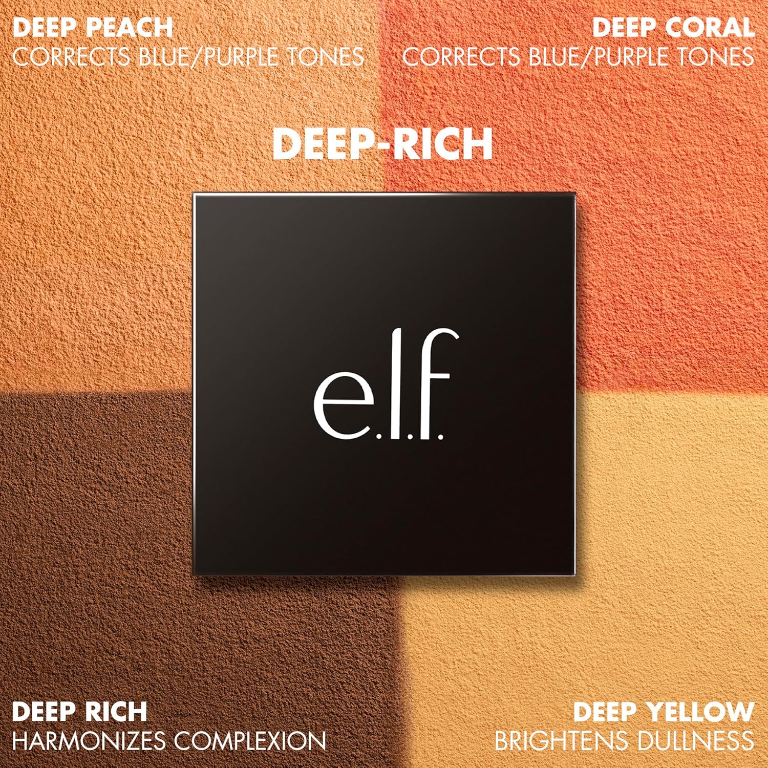 e.l.f. Set it Bright Powder Quad, Brightening Loose Setting Powder, Bakes, Blurs & Sets for Soft-Matte Radiance, Velvet Puff Included, Vegan & Cruelty-Free, Medium-Tan