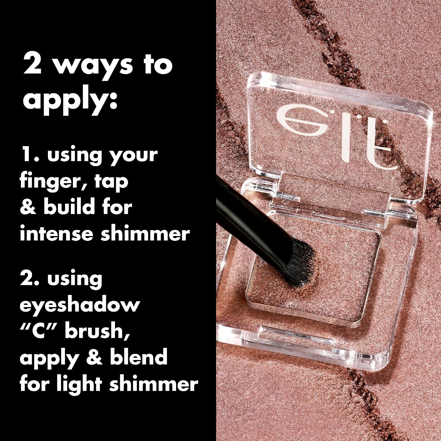 e.l.f. Powder Fine As Fleck Glitter Eyeshadow, Long-Lasting Sheer Eye Makeup With A Shimmer Finish, Soft, Smooth Formula, Vegan & Cruelty-Free, White Hot