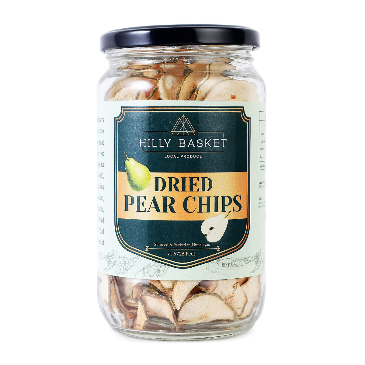 Hilly Basket Dried Pears Chips | 100% Natural | Himalayan Grown | High Fiber & Potassium | Good for Digestion | 150 gms