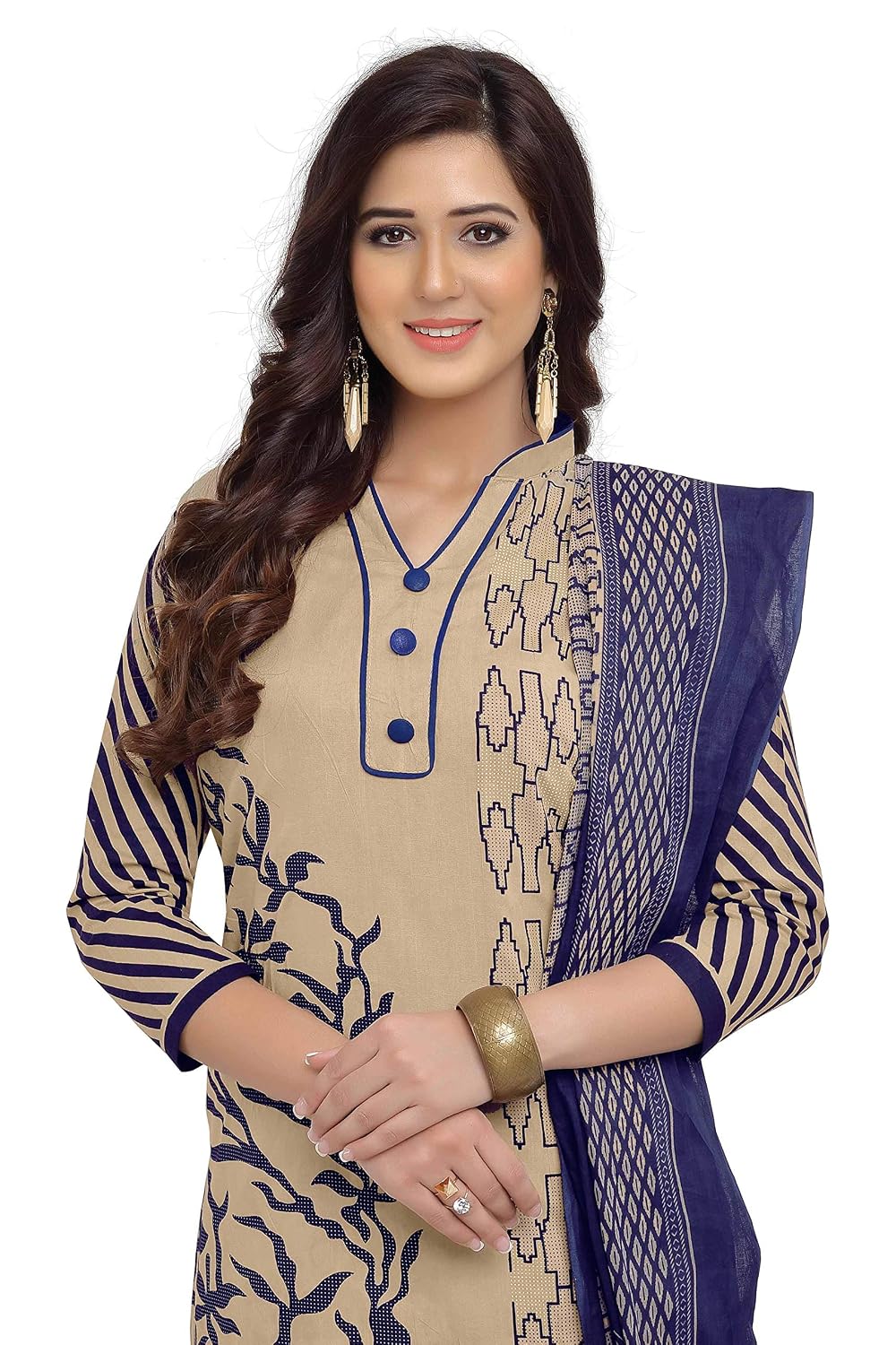 Miraan Cotton Printed Readymade Salwar Suit For Women(MIRAANBAND1606, Grey)