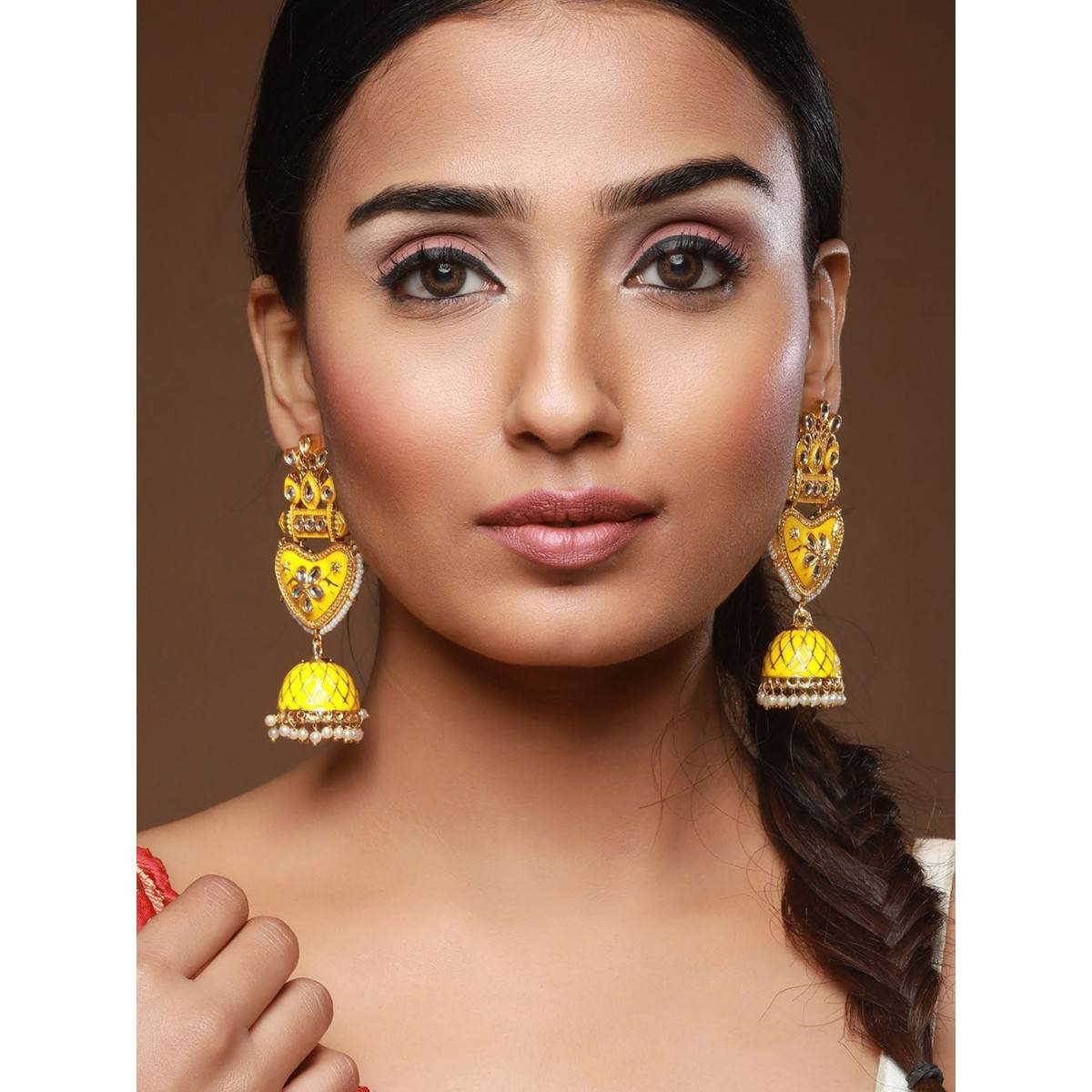 Aatmana Yellow Contemporary Jhumkas
