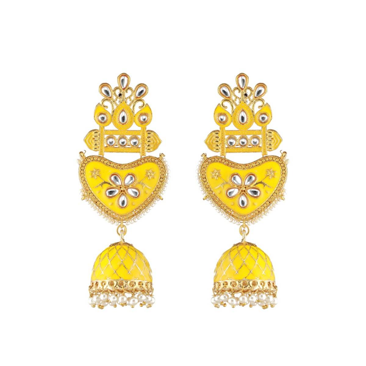 Aatmana Yellow Contemporary Jhumkas