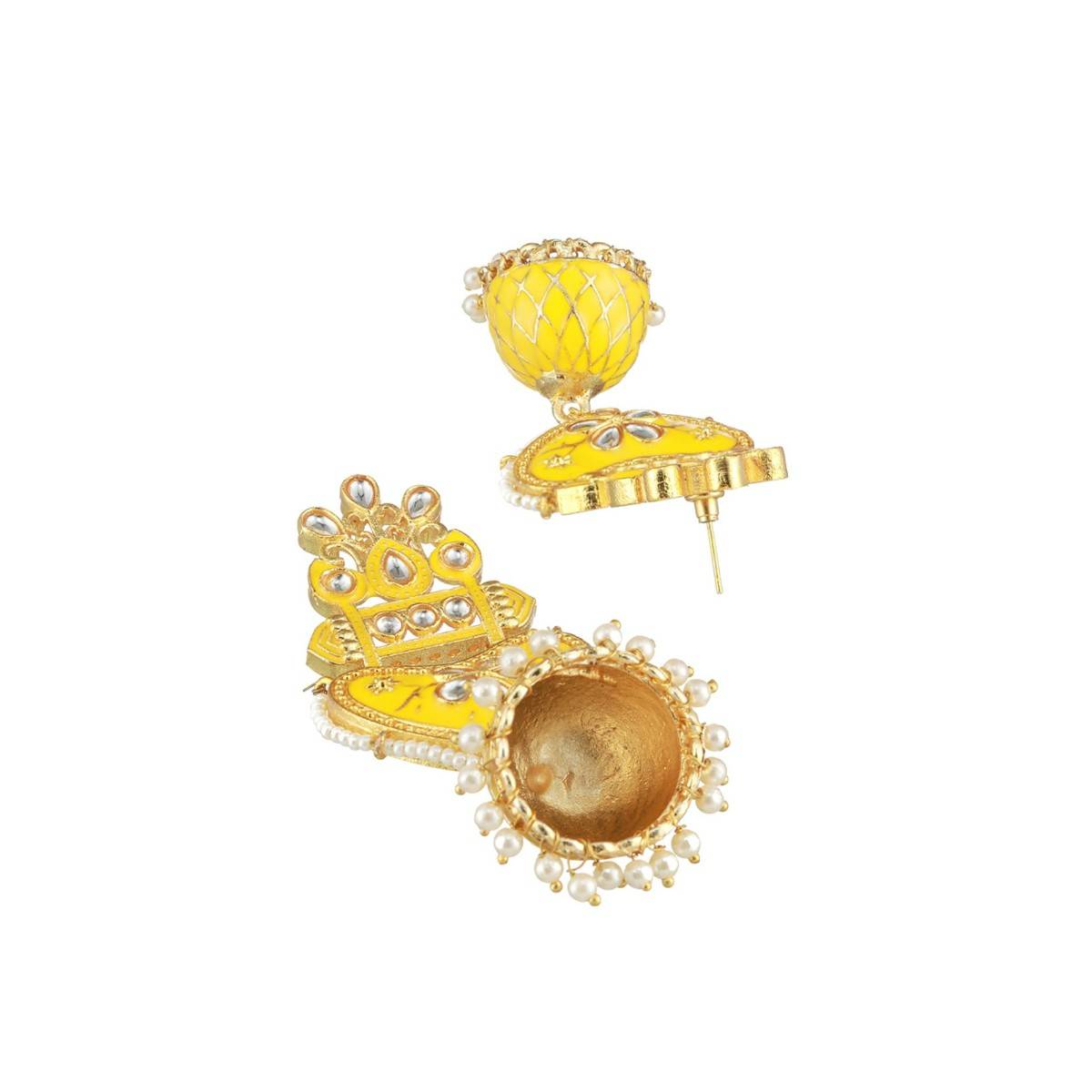 Aatmana Yellow Contemporary Jhumkas