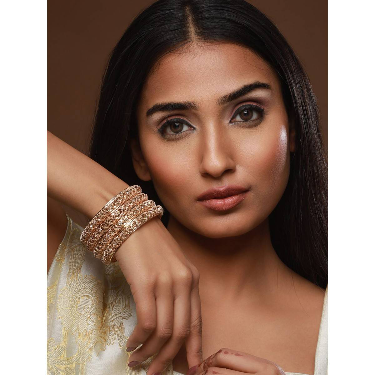 Aatmana Gold Plated & Crystal Studded Bangles (Set of 4) (2.4) · 2.4