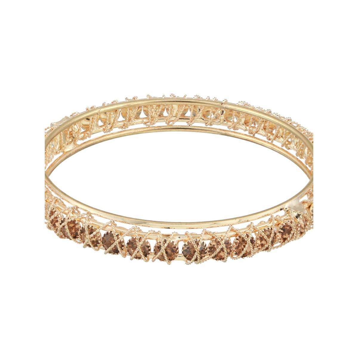 Aatmana Gold Plated & Crystal Studded Bangles (Set of 4)