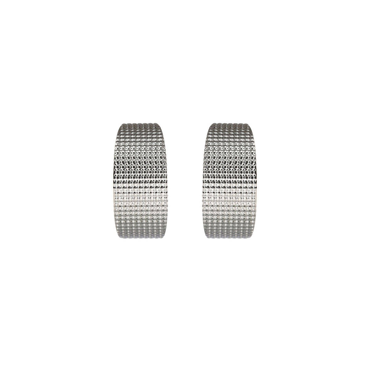 Aatmana Contemporary Bold Silver-Toned Textured Oversized Concave Open-Hoop Earrings