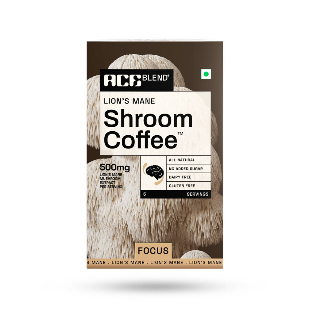 Ace Blend Lion's Mane Shroom Instant Medium Roast Blend Coffee For Focus & Memory · 5 sachets