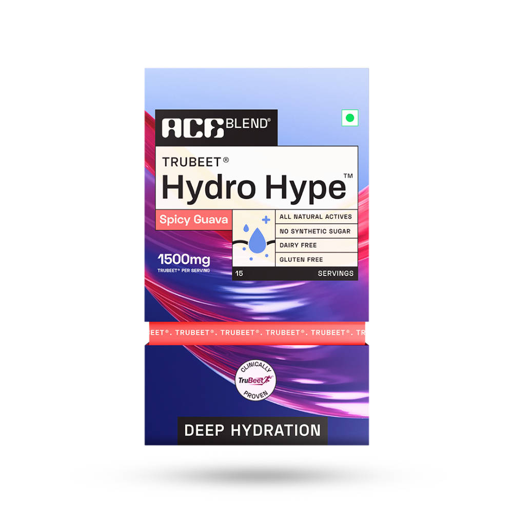 Ace Blend Hydro Hype Natural Beetroot Extract With Vitamins & Minerals Sachets - Spicy Guava · 5 sachets