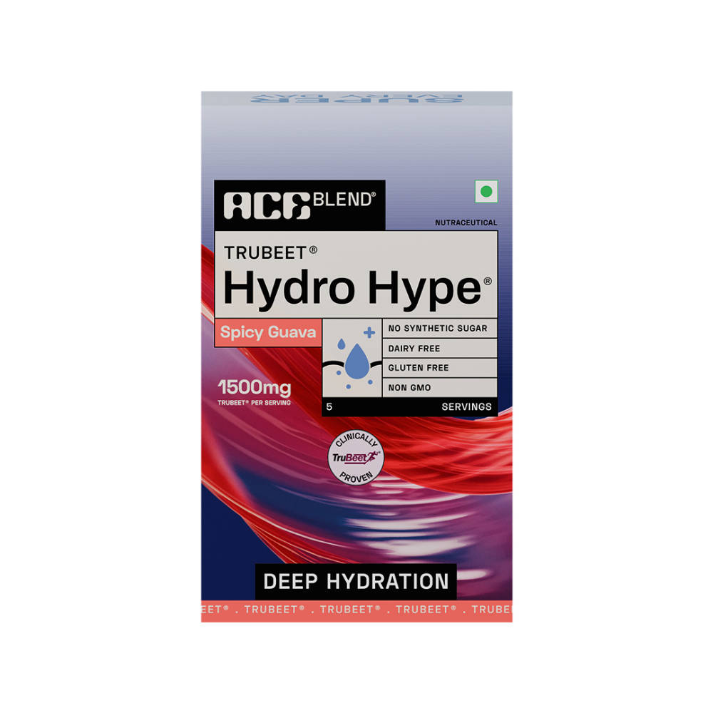Ace Blend Hydro Hype Natural Beetroot Extract With Vitamins & Minerals Sachets - Spicy Guava · 5 sachets