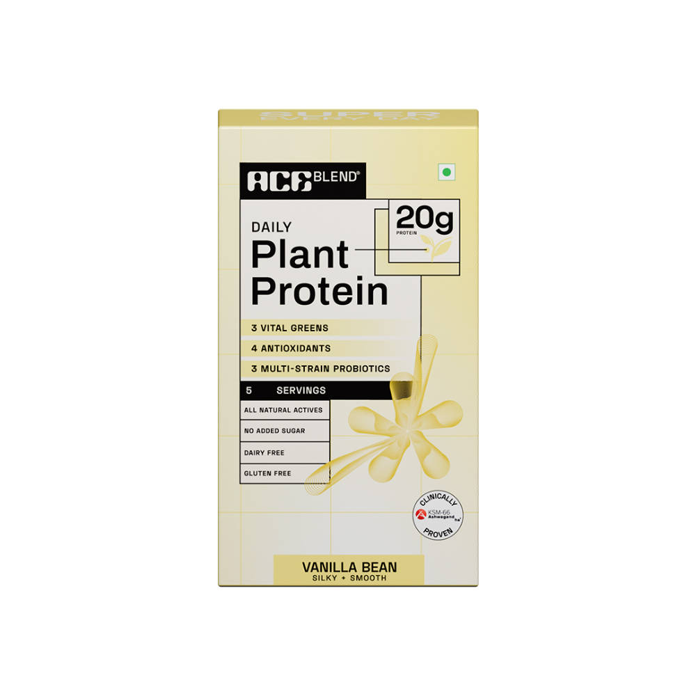 Ace Blend Daily 20g Plant Protein For Strength & Recovery With No Added Sugar - Vanilla Bean · 5 sachets