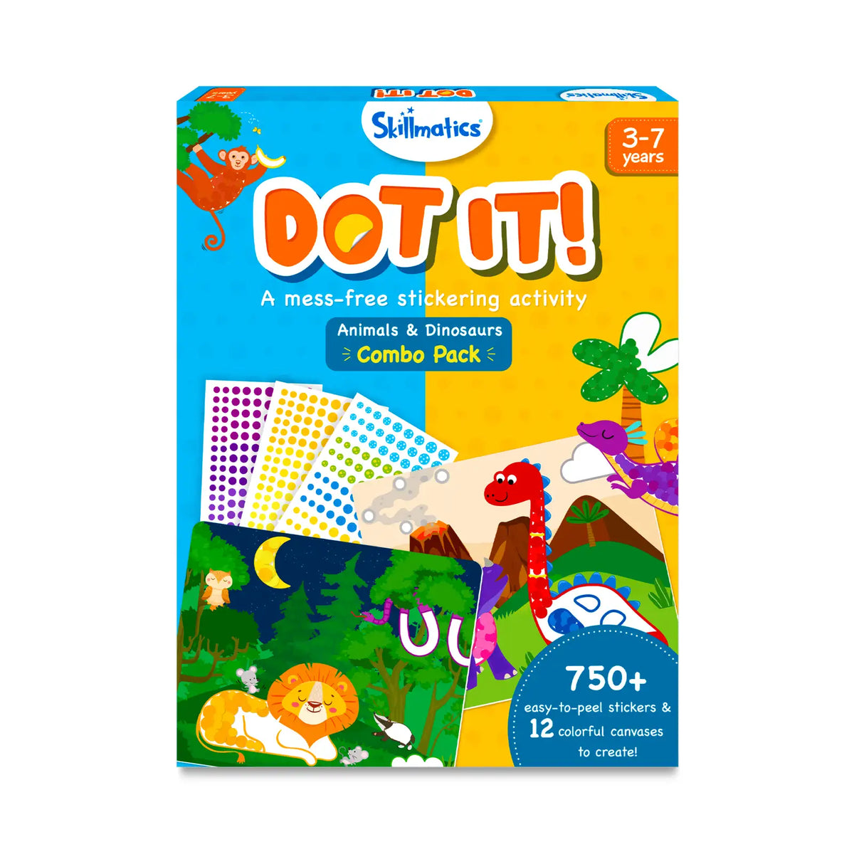 Skillmatics Dot it! - Animals & Dinosaurs Combo | No mess sticker art (ages 3-7)