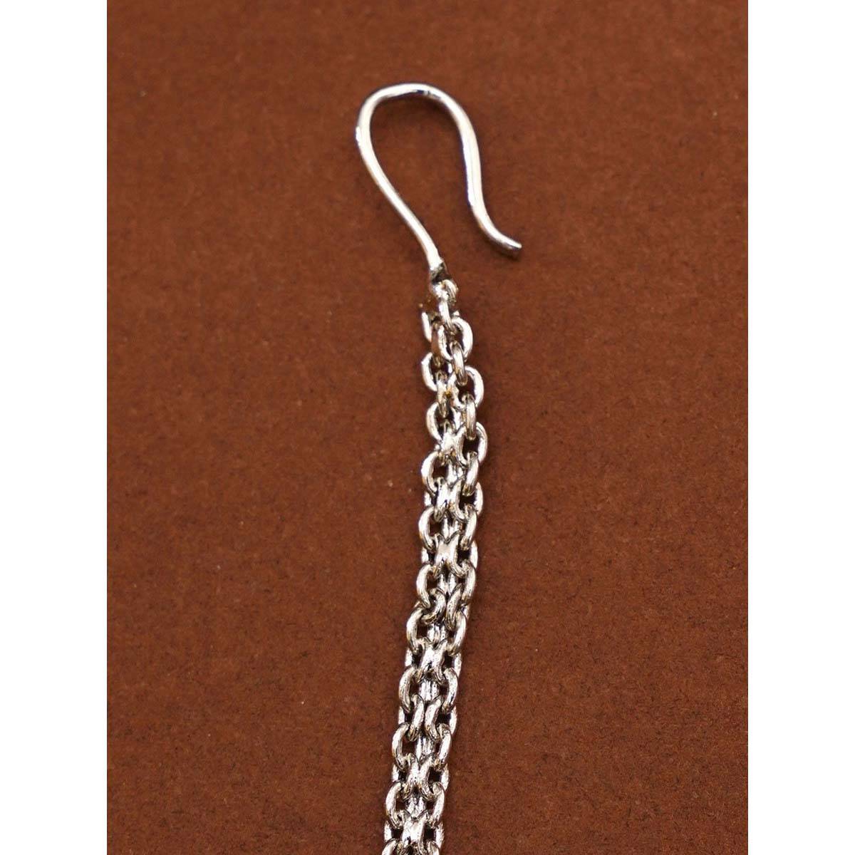 Abdesigns Silver Plated American Diamond Studded Maangtikka