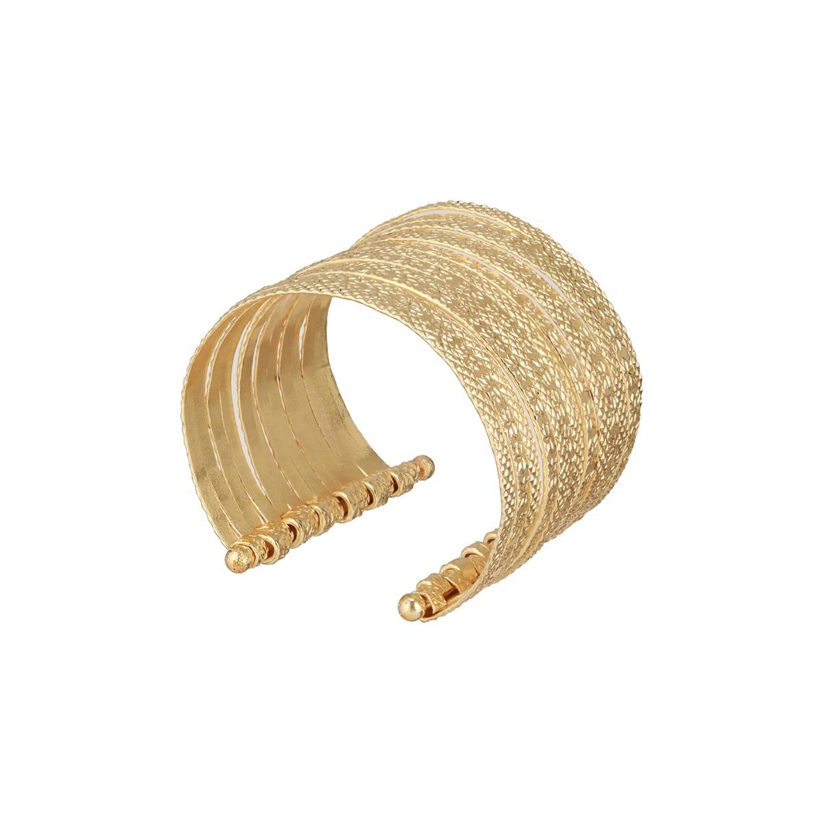 Aatmana Brass Handcrafted Gold-Plated Cuff Bracelet