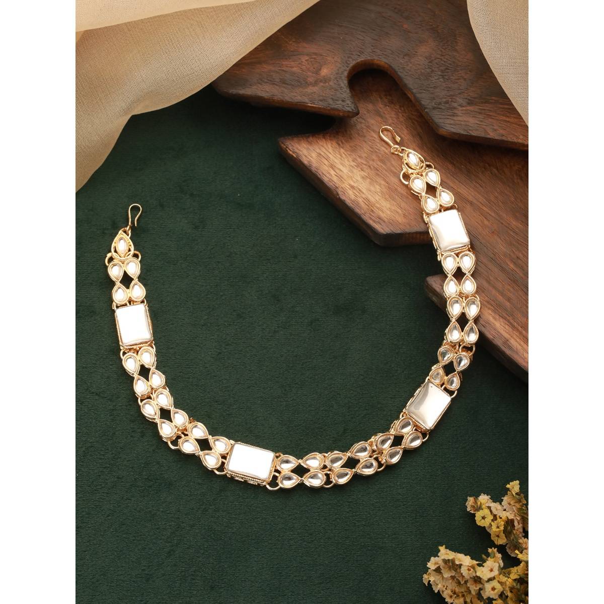 Aatmana Gold-Plated Kundan Studded Matha Patti Head Jewellery