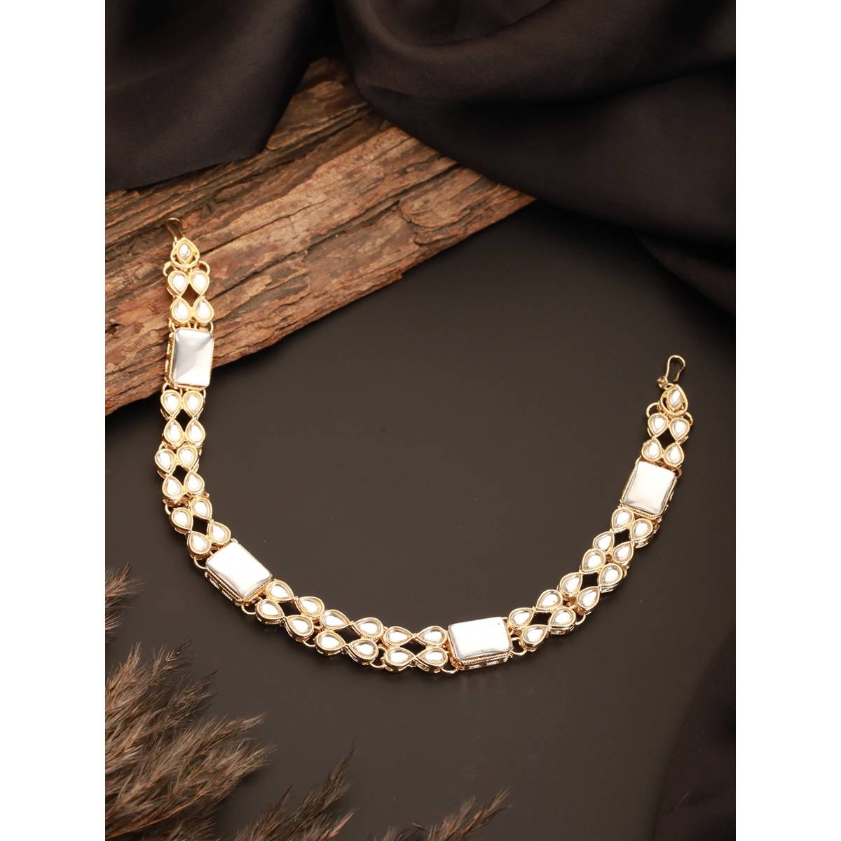 Aatmana Gold-Plated Kundan Studded Matha Patti Head Jewellery