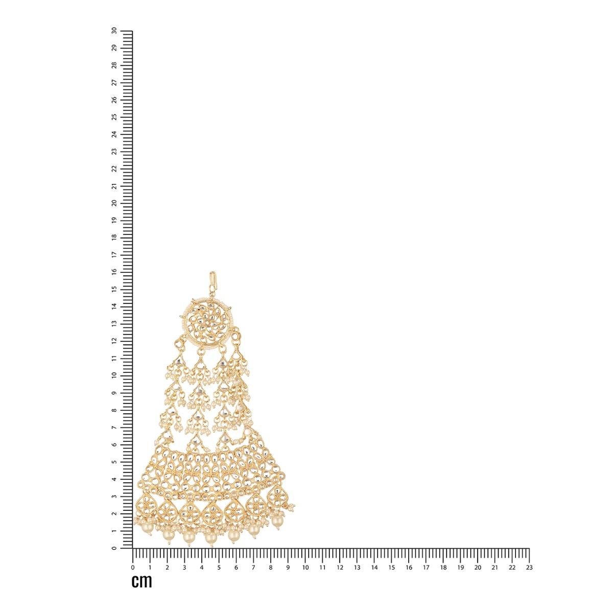 Aatmana Gold-Plated Kundan Studded Jhumar Passa Head Jewellery