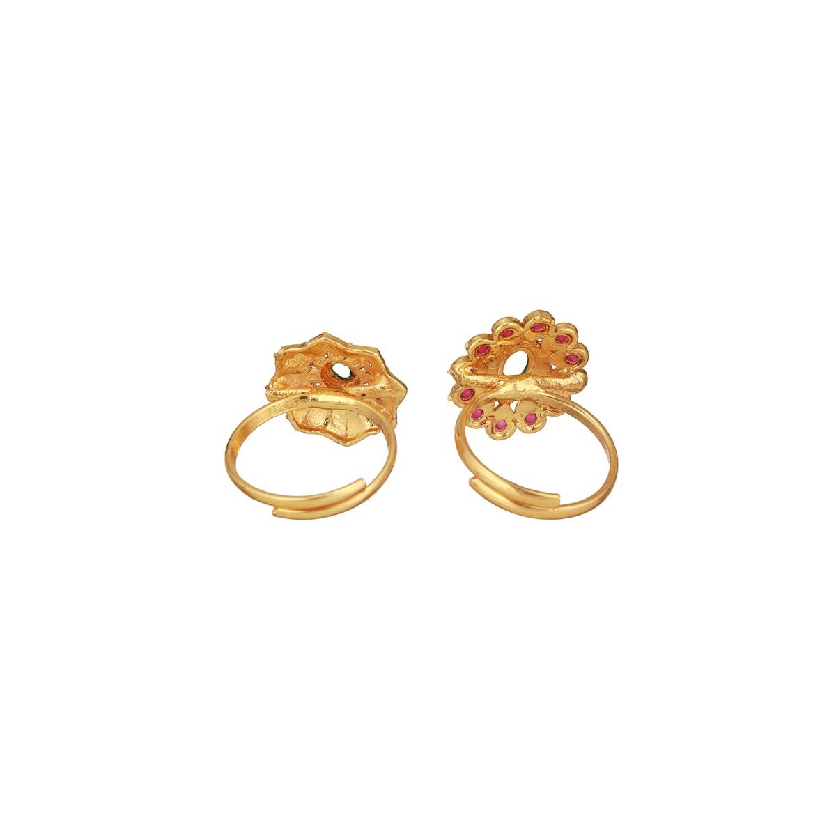 Aatmana Gold-Plated Stone Studded Rings (Set of 2)