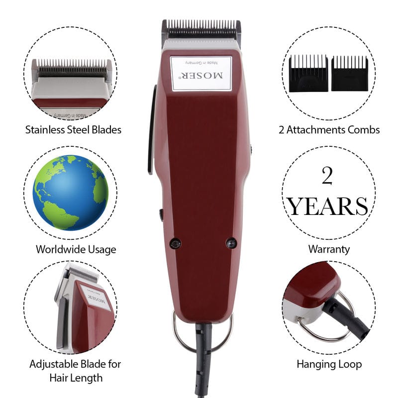 Wahl Moser Shaver For Men (01400-0016) - Maroon