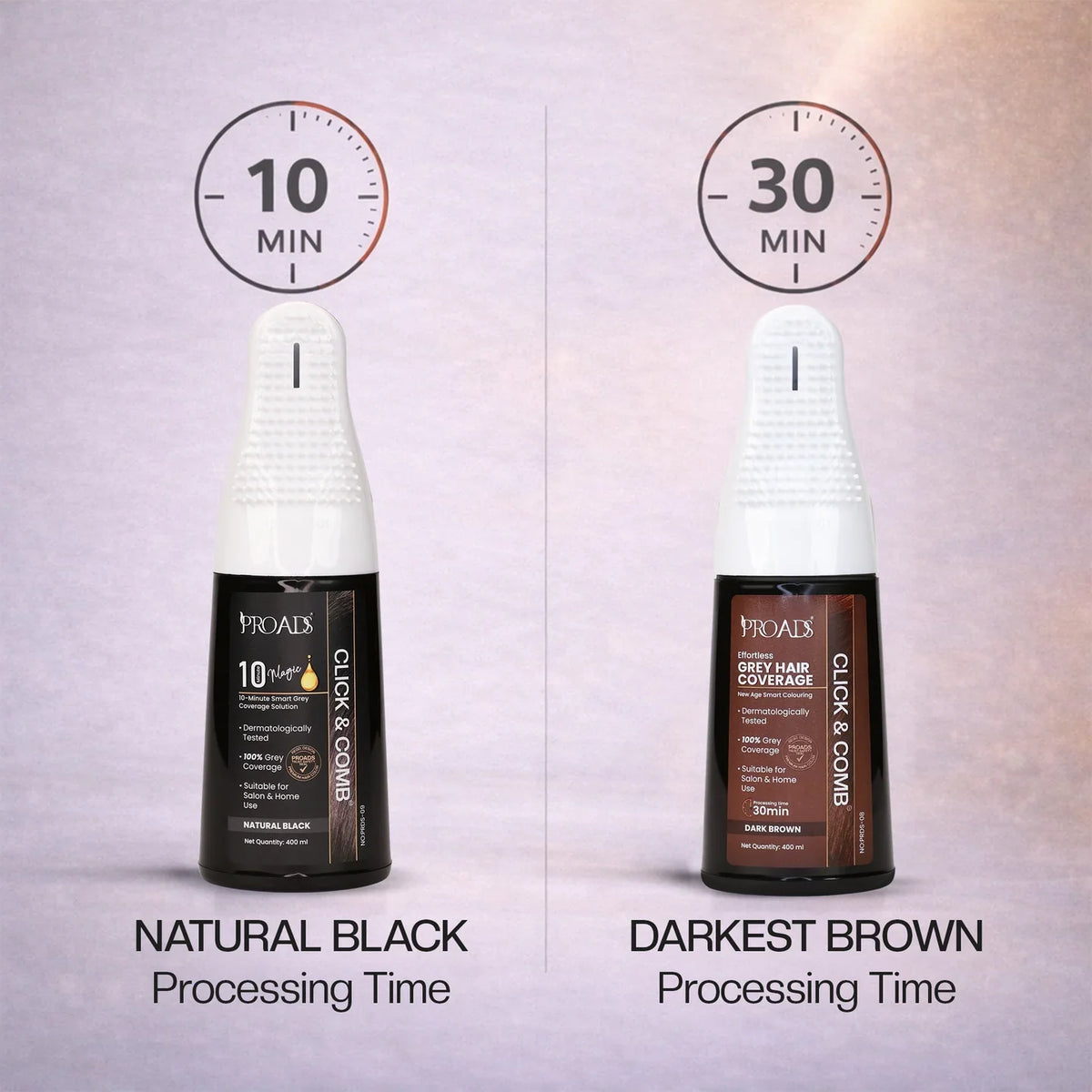 Proads India's First Click & Comb Hair Color 400ml Natural Black