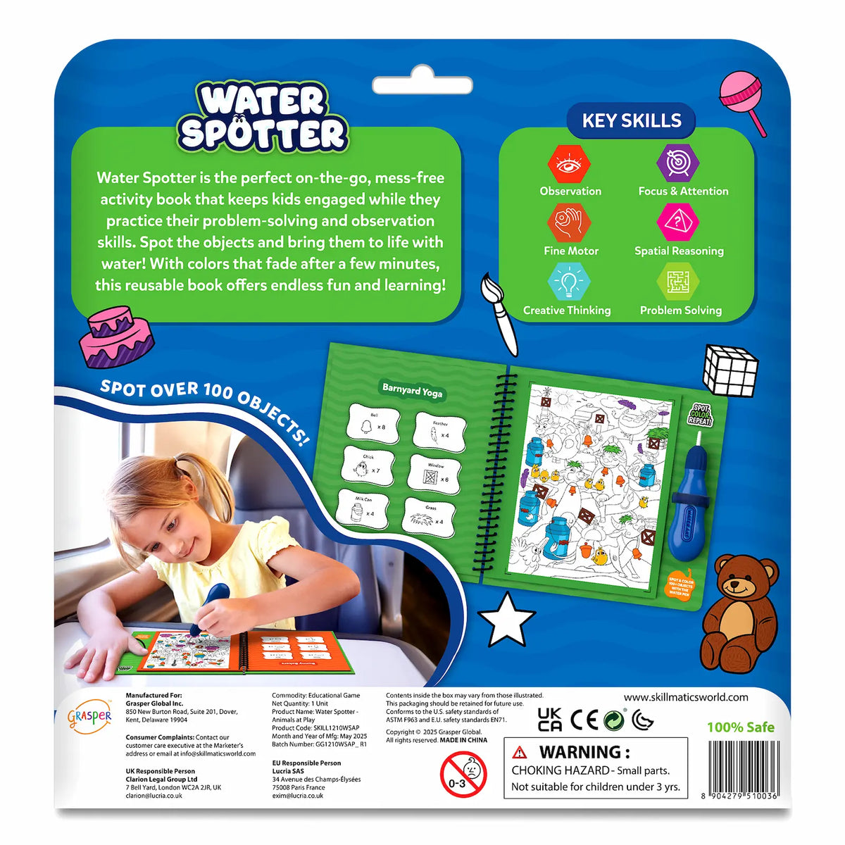 Skillmatics Water Spotter: Animals At Play | Reusable Search & Find Book (ages 4-8)