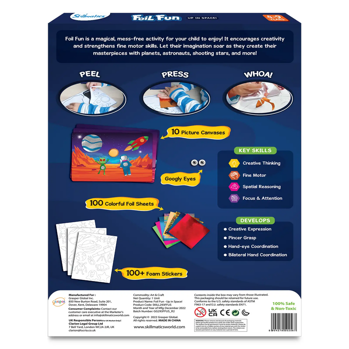 Skillmatics Foil Fun: Up in space | No Mess Art Kit (ages 4-9)