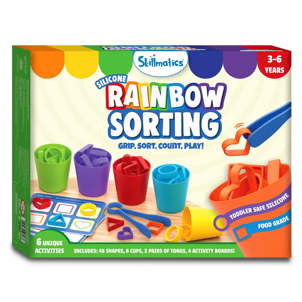 Skillmatics Silicone Rainbow Sorting | Sorting, Counting & Sequencing Toy (ages 3-6)