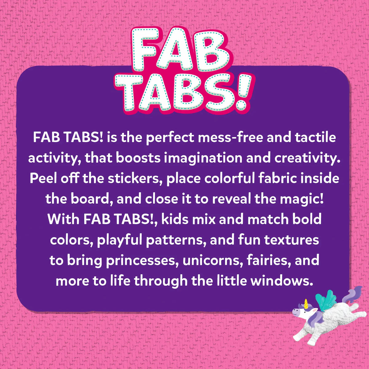 Skillmatics Fab Tabs: Unicorns & Princesses | Tactile & Sensory Fabric Art (ages 4+)