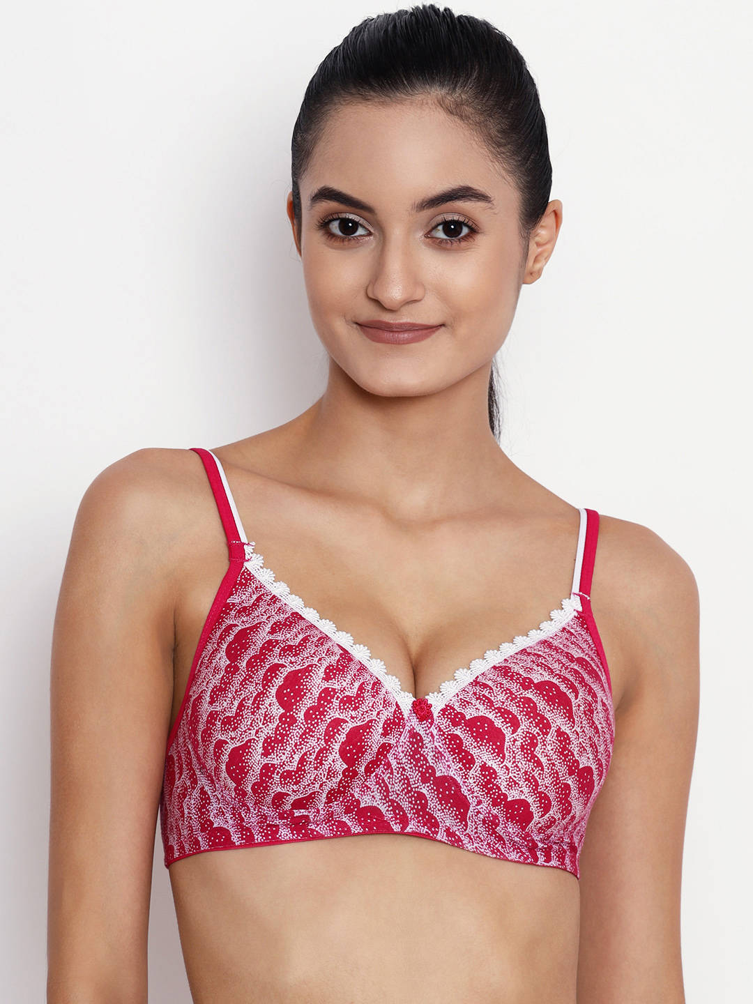 Abelino Printed Lightly Padded Push-up Bra - Pink (30B) · 30B