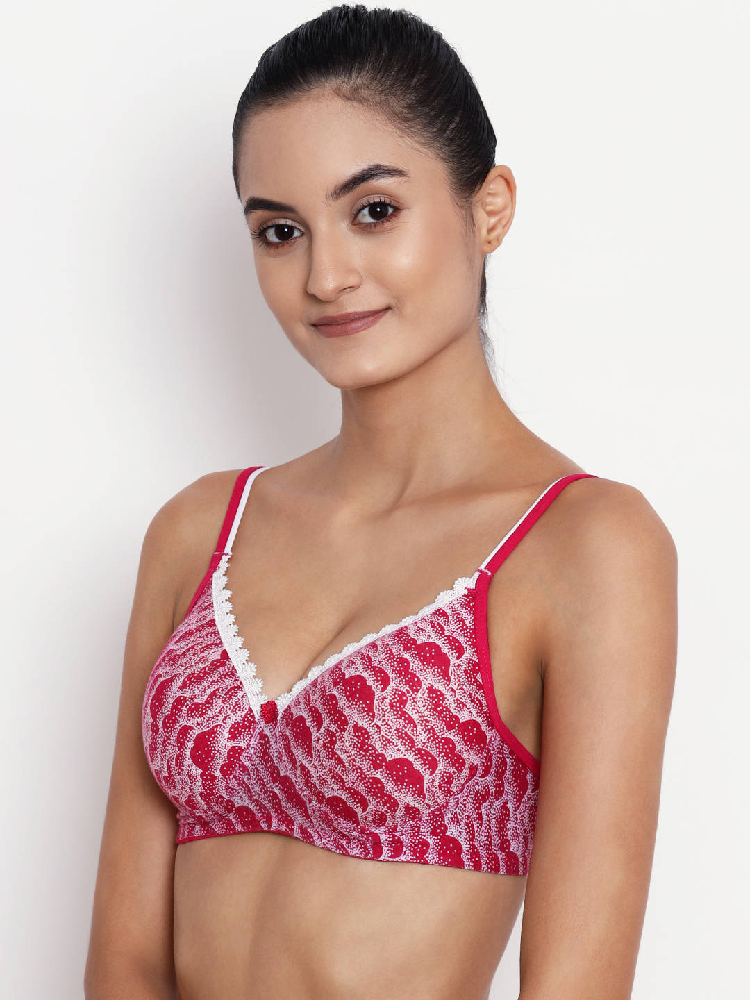 Abelino Printed Lightly Padded Push-up Bra - Pink (30B) · 30B