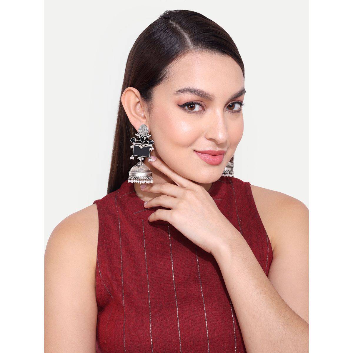 Abdesigns German Silver Plated High Quality Drop & Dangle Earrings · One Size